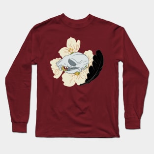 Hamster Skull and Mayflowers Long Sleeve T-Shirt